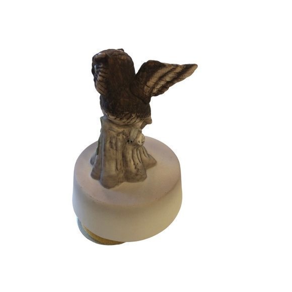 Vintage Porcelain Musical Owl Rotating Music Box Working - Picture 2 of 4